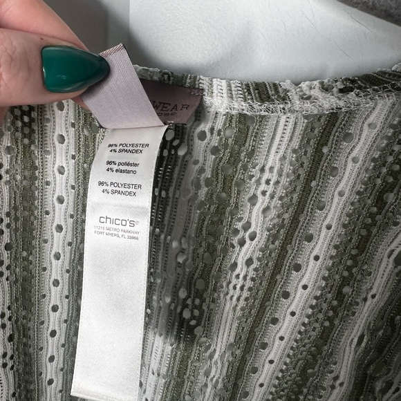 FINAL SALE Chico's Easywear NWT River Lines Striped Cardigan Jacket Large 2 - Picture 5 of 7